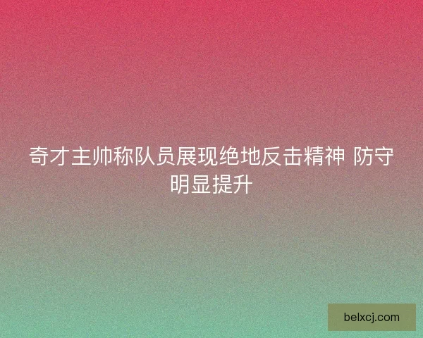 奇才主帅称队员展现绝地反击精神 防守明显提升